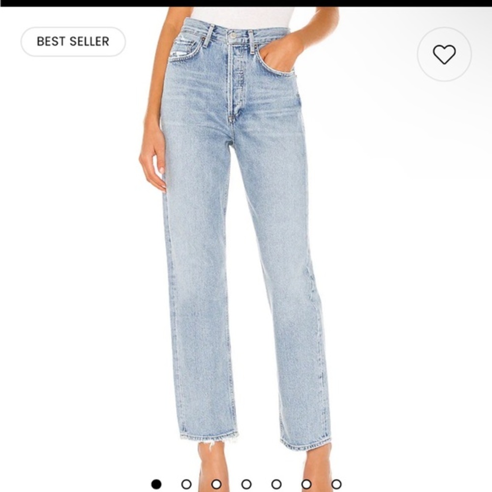 Agolde Light Wash High Rise Straight Jeans